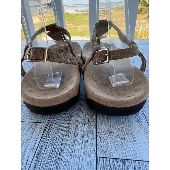 Vionic Rest Nala Sandals Womens Size 9 Tan Gold Casual Classic T Strap Cork - Picture 5 of 7